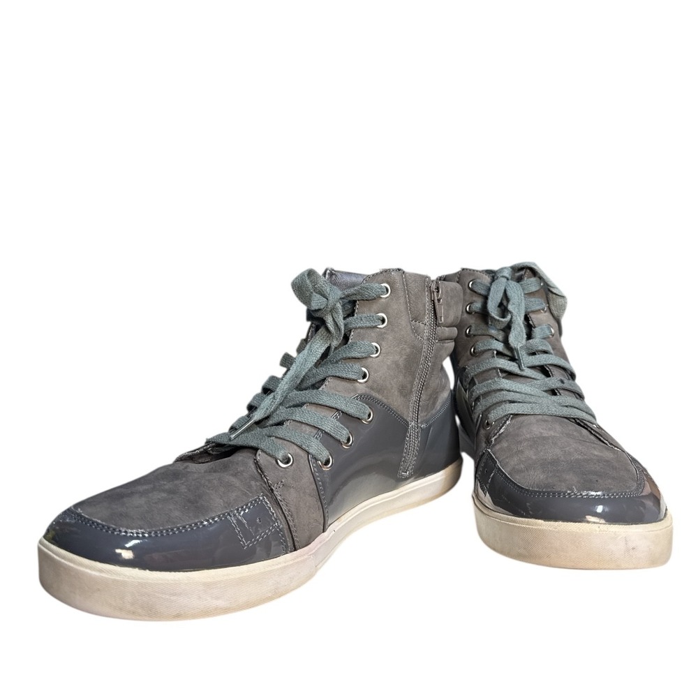 Aldo Schlaffer-18 Men's Gray High Top Lace-Up Leather Fashion Sneakers Size 44D